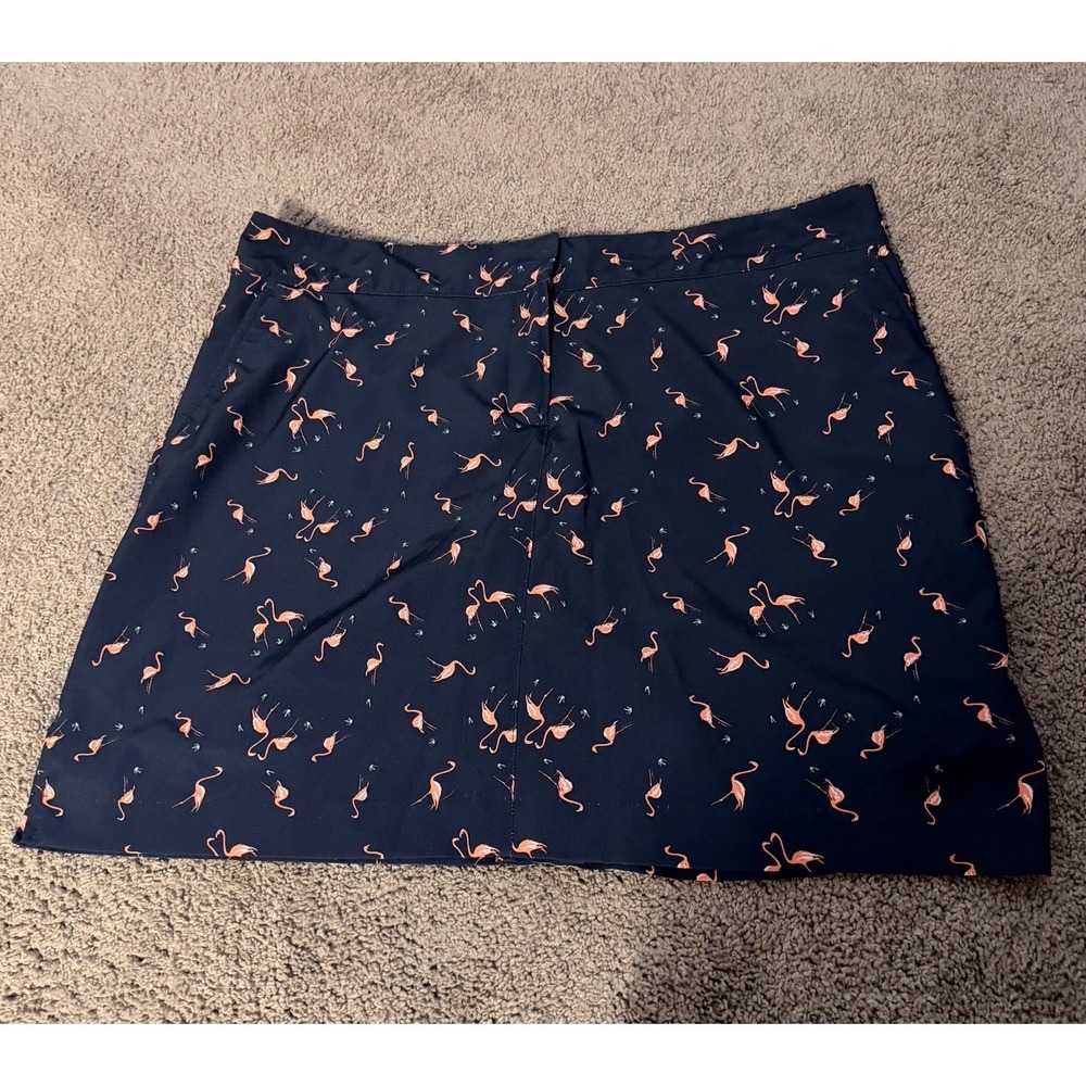 Flirty Women's Fun Flamingo Print IZOD Golf Skort Athleisure Size 14 - Picture 4 of 16